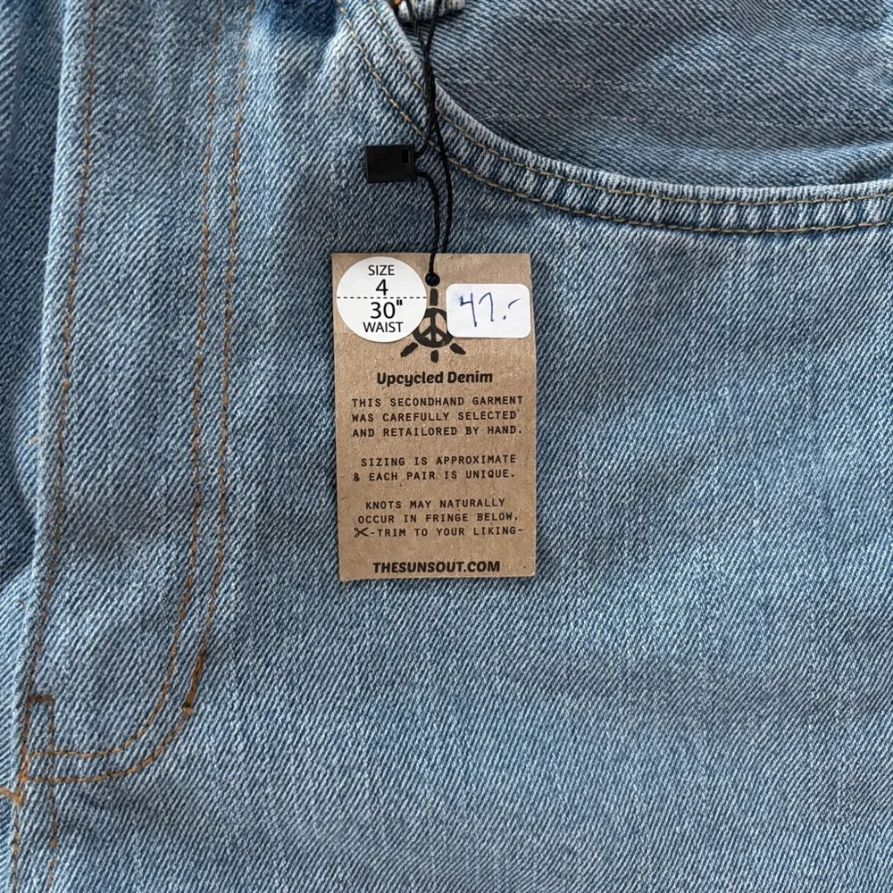 Levis Upcycled Frayed Hem Jean Shorts